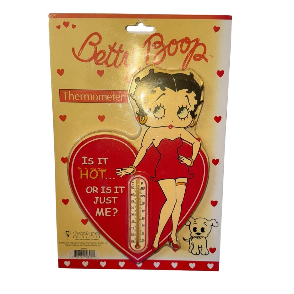 Vintage Sealed Betty Boop Heart-Shaped Thermometer – 1990